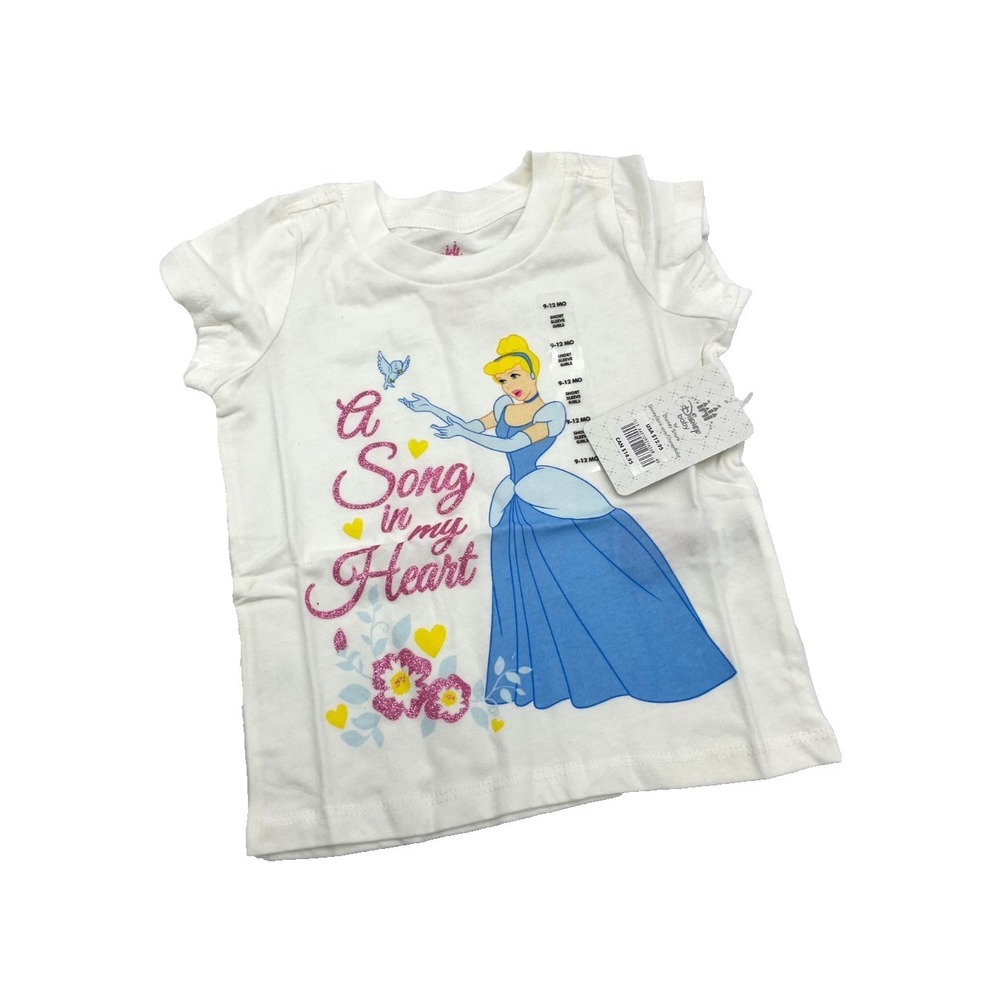 Disney Baby Princess Cinderella "A Song In My Heart" Girls T-Shirt 6-9 M New